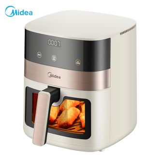 美的/Midea  空气炸锅6.3L全自动不用翻面透明可视智能触控免翻面一体电炸锅