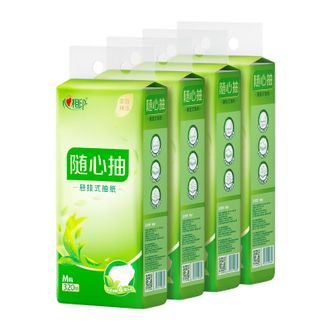 心相印  悬挂式抽纸  挂壁底部抽取式卫生纸  320抽*4提  DT10320  赠一个挂钩