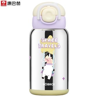 康巴赫  钛宝系列双饮儿童钛保温壶520mL 学生上学水杯儿童吸管杯便携水杯 独角兽