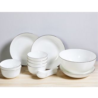 如艺 手工描金易洁骨瓷碗碟陶瓷碗碟餐具套装汤碗汤盘饭碗RY-1810-C17