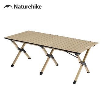 挪客（NatureHike）  星简T01蛋卷桌户外露营桌子野外折叠桌 卡其色/L
