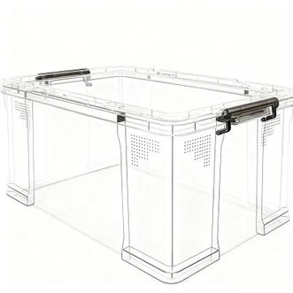 禧天龙  特厚抗压直角收纳箱加厚大力士大容量巨能装塑料衣物玩具搬家整理箱无轮 45L透明1个装