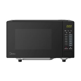 美的/Midea  家用微波炉小型平板高效速热20升 一键解冻大平板底盘易清洁 杀菌除味  黑色M22J