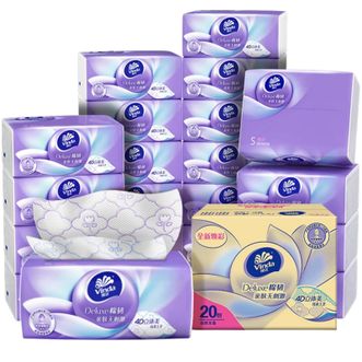 维达  棉韧抽纸焕彩装100抽20包实惠装餐巾纸i7