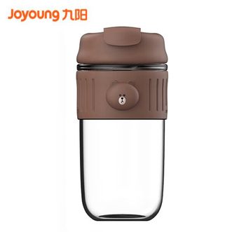 九阳/Joyoung  玻璃杯吸管杯泡茶杯高颜值男女士咖啡杯600ml容量便携双饮杯子布朗熊联名款B60G-WR530XL(BROWN)