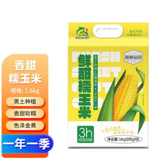溢田YITASTE  鲜甜糯玉米 200g*8根 东北黑土种植软糯香甜