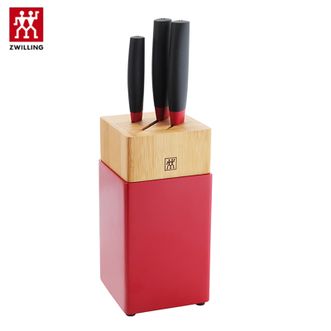 双立人  NowS系列刀具(红黑)4件套 刀具套装切菜刀水果刀蔬菜刀切肉刀刀架多用刀ZW-K309/54380-004-722