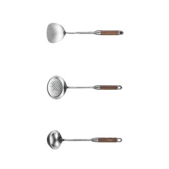 炊大皇（COOKER KING）  316不锈钢铲勺3件套 炒菜铲子汤勺漏勺花梨木手柄锅铲套装