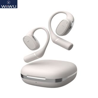 WiWU  蓝牙耳机韵动O300【米白】 不入耳开放式耳机 AI智能通话降噪 定向传导 运动耳机