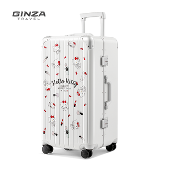 银座  A-6753K白色26寸正版联名女trunk37分登机箱