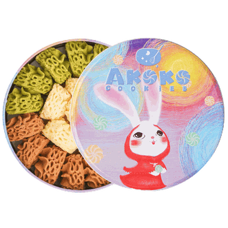 AKOKO  经典小花曲奇280g/盒 经典三拼（原味+咖啡味+抹茶味）