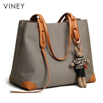 viney  包包女包简约帆布托特包实用上班通勤大容量女士单肩大包手提包7961