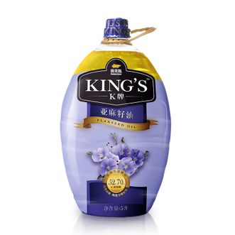金龙鱼 KING'S 初榨一级亚麻籽油5L食用油 