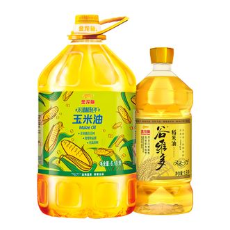 金龙鱼  玉米油6.18L&谷维多稻米油1.8L 实惠组合装