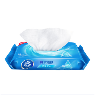 维达  湿纸巾家用多场景适用纯水湿巾卫生带盖童湿纸巾 80片*1包