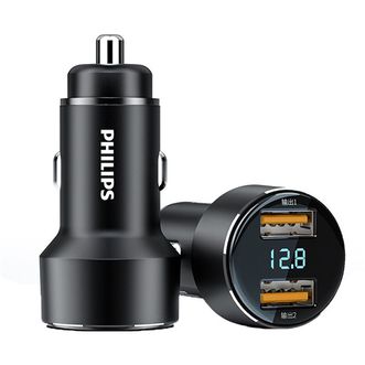 飞利浦(PHILIPS) 车载充电器双口5A电流快充充电器DLP4100B