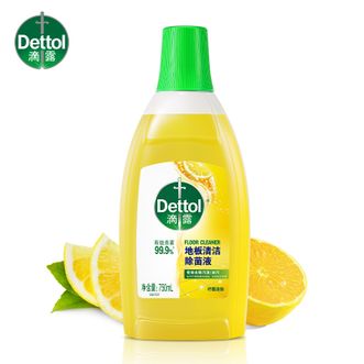 滴露/Dettol  柠檬清新地板清洁除菌液750ml 高效杀菌99.9%去污除菌一瓶多用