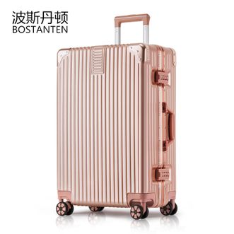 波斯丹顿（BOSTANTEN）26寸拉杆箱时尚行李箱万向轮旅行箱密码箱 玫瑰金铝框款BJ9204050