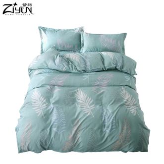 紫韵  植物棉绒床饰套件 叶语情深 ins小清新系列四件套 200*230cm