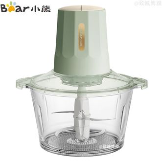 小熊/Bear  2L绞肉机家用电动料理机玻璃绞蒜多功能绞馅机碎肉打肉机切菜搅拌机QSJ-U03B5