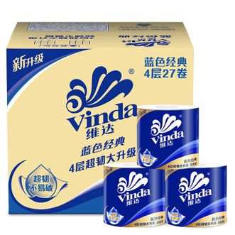 维达  有芯卷纸 4层200克*27卷/箱 蓝色经典卷纸