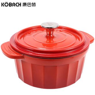 康巴赫  正品勋爵珐琅铸铁汤锅家用多功能3L 煲粥汤锅珐琅锅KGZC-T30-中国红