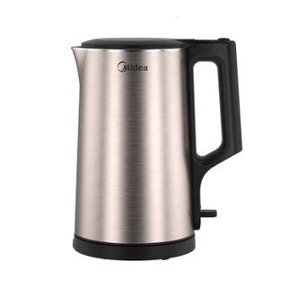 美的/Midea  电水壶开水壶家用电烧水壶1.7升双层防烫防干烧不锈钢热水壶 MK-PJ17A01