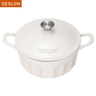 德世朗（DESLON）  汤锅家用禾味珐琅焖炖锅铸铁炖锅24cm汤锅DFST861CNW