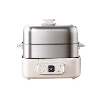 摩动/MODONG  电蒸锅多功能炖蒸煮一体早餐机可预约不锈钢蒸箱家用0塑精钢18L MD-DDZ52（双层）