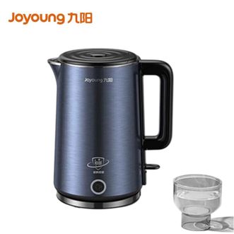 九阳/Joyoung  家用1.5L低音烧水壶自动断电食品级304双层钢杯体开水煲 K15FD-W780 蓝色