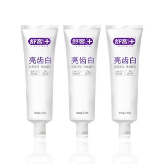 舒客亮齿白牙膏（竹炭+天然珍珠）210克*3