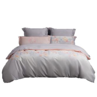 水星家纺茜影灵动纯棉四件套床上用品抗菌被春秋被200*230cm