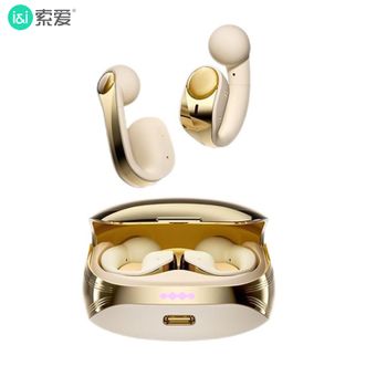 索爱（soaiy）  耳环蓝牙耳机无线开放不入耳耳夹式运动跑步音乐通话降噪 GK12象牙金
