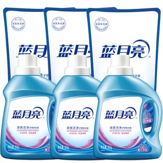 蓝月亮  洗衣液500克瓶x3瓶+500克袋装补充液x3袋  深入衣物纤维  轻松解决污渍难题