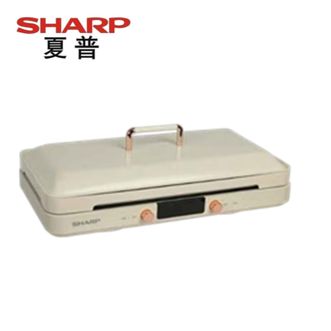 夏普/Sharp  KX-HP81L-W 聚嗨盘左右独立控温无油不沾煎烤盘 触摸+旋钮调节