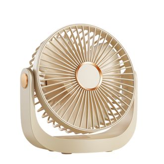 艾青春  桌面风扇摇头小电扇小夜灯AI-F16米白色
