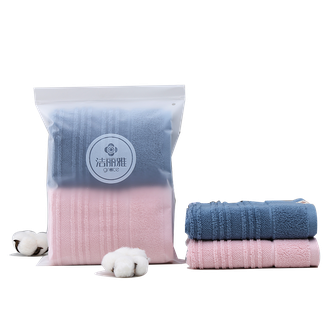 洁丽雅/Grace  经典全棉优品-2A 2条面巾毛巾擦脸EVA袋装面巾袋装 颜色随机 6974751980901
