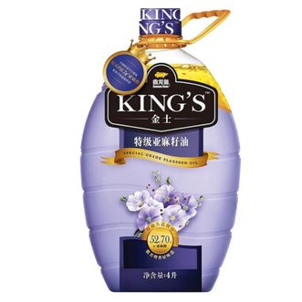 金龙鱼  KING'S特-级初榨亚麻籽油4L
