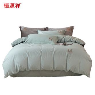 恒源祥 绣花长绒棉四件套 星兰 全棉亲肤透气床品 恒源祥 绣花长绒棉四件套 星兰 全棉亲肤透气床品