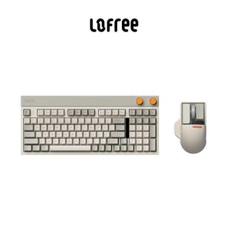 洛斐/LOFREE  小方三模热插拔客制化机械键盘 办公无线蓝牙游戏键盘 gasket结构98键键盘七夕礼物送女友 小方键盘+小翘鼠标【复古灰】
