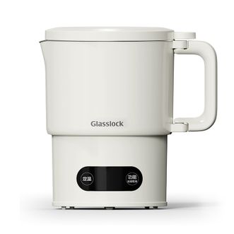 GLASSLOCK  便携式烧水壶电热折叠水壶316不锈钢宿舍小煮锅电煮锅GE-TH06WH-W