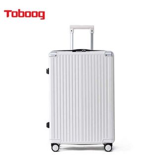 途帮Toboog  多功能行李箱可扩展大容量密码箱万向轮轻音箱2022拉链款 24寸白色