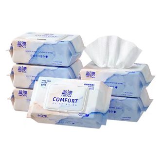 蓝漂大包湿巾80抽家用5包实惠装手口专用湿纸巾整箱蜜桃味