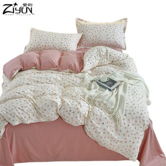 紫韵  小竺混纺床饰套件 春日絮语 少女风AB版床品四件套 200*230cm