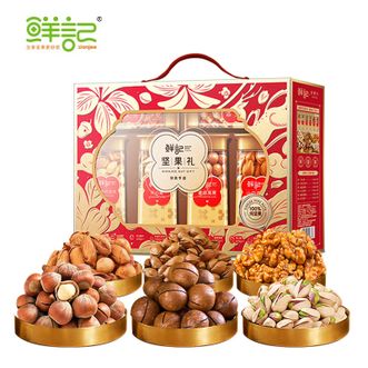 鲜记/xianjee  财鹿亨通坚果礼盒（6罐装）1.25kg/盒