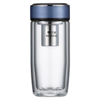 万象（WANXIANG）   双层玻璃杯泡茶杯喝水杯子350ml