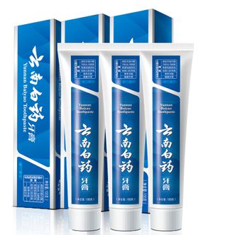 云南白药留兰香型牙膏100g*3支