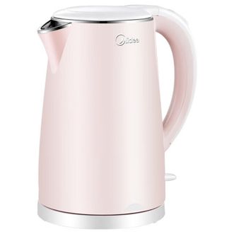 美的/Midea  烧水壶家用电热水壶1.7L大容量304不锈钢双层防烫快速烧水开水壶电水壶 快速沸腾 HJ1705