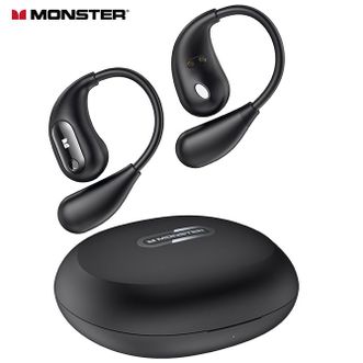 魔声/Monster  Open Ear AC210 挂耳式蓝牙耳机 MH22181 不入耳式耳挂式真无线耳机 超长续航ENC通话降噪 音乐游戏运动跑步健身耳机 黑色