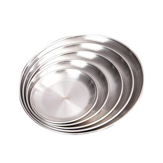 易铂yispot铂品不锈钢中式银色磨砂五件套餐盘
